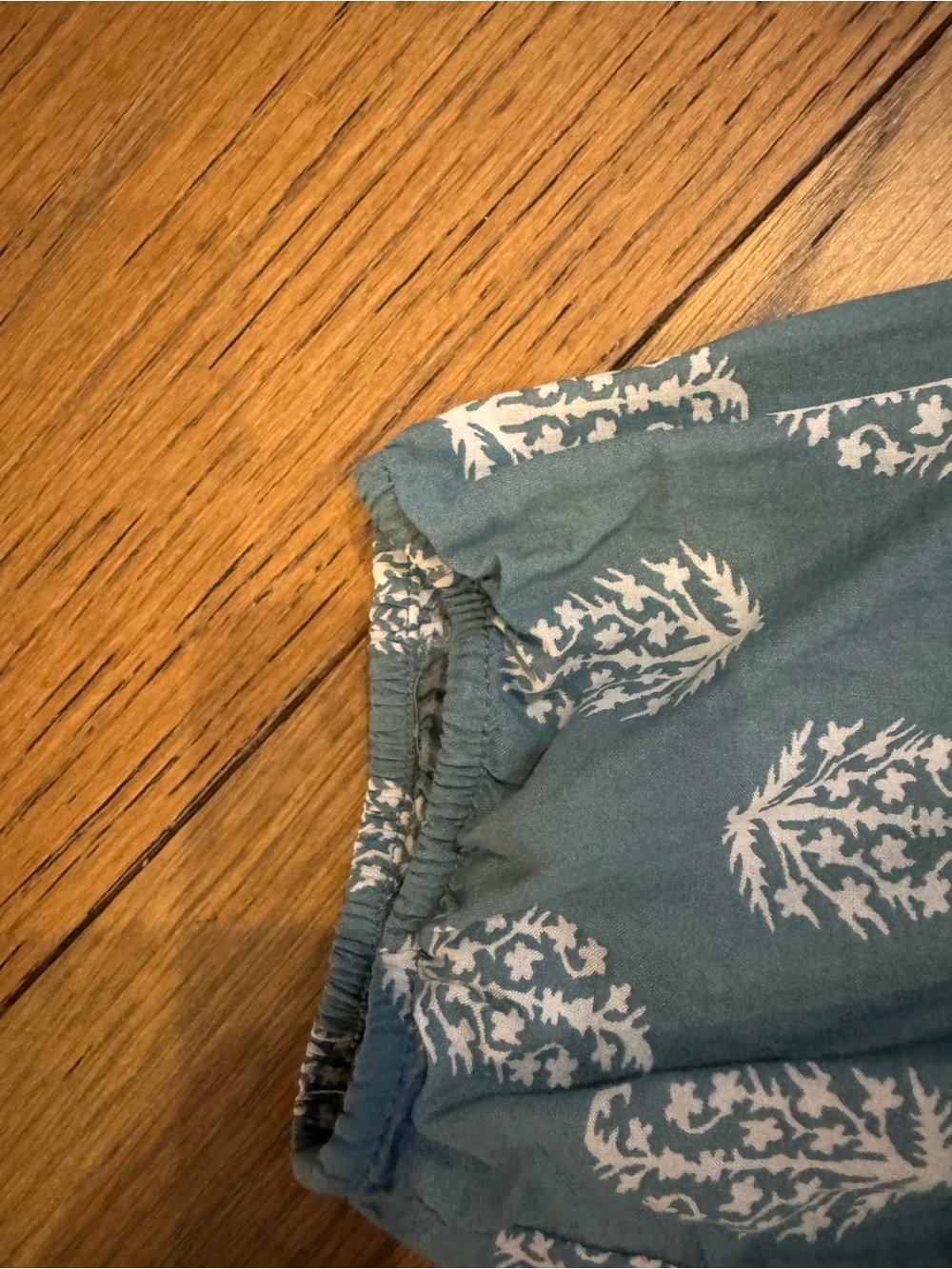 Lucky Brand Teal Shorts with White Leaf Print